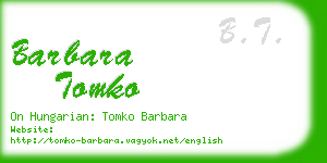 barbara tomko business card